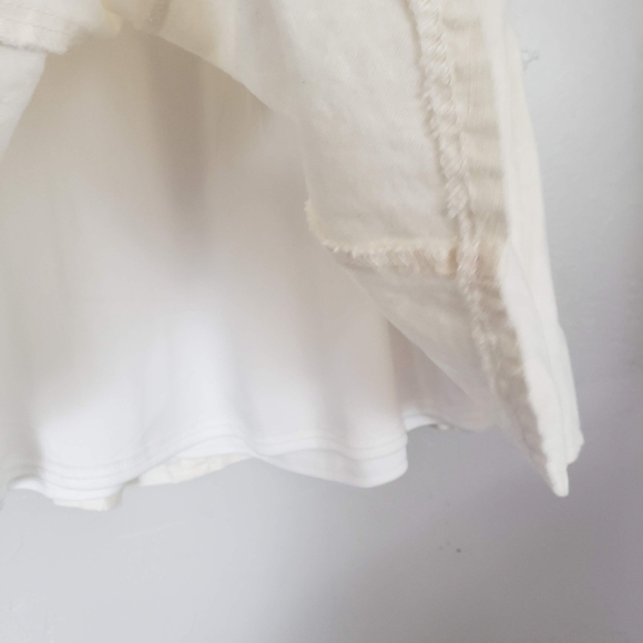 Maurices Women's 7/8 Ivory White Pleated Knee Length Skirt Linen Blend Lined - Picture 4 of 7